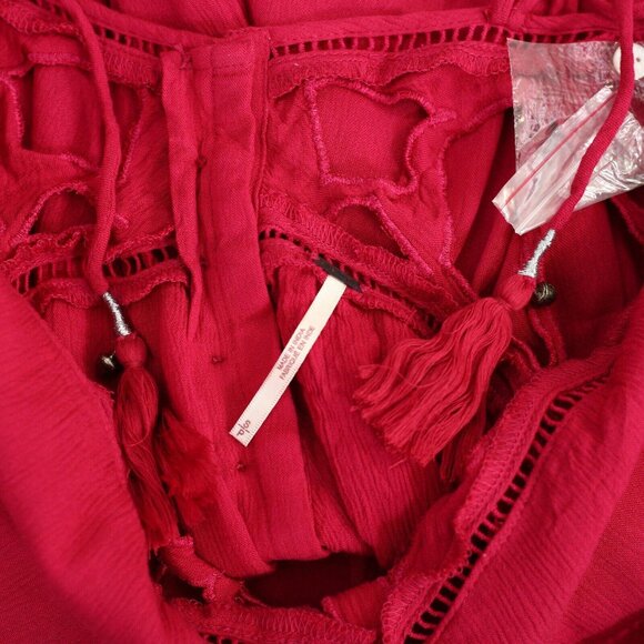 Free People Beach Club Slip Mini Dress Crochet Cutout Sleeveless Solid S 274415 - Picture 7 of 7